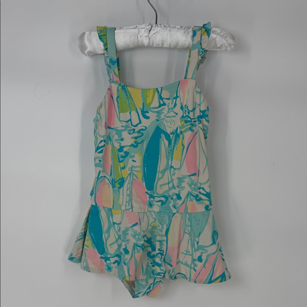 Lilly Pulitzer Pastel Swimsuit with Abstract Print size 6